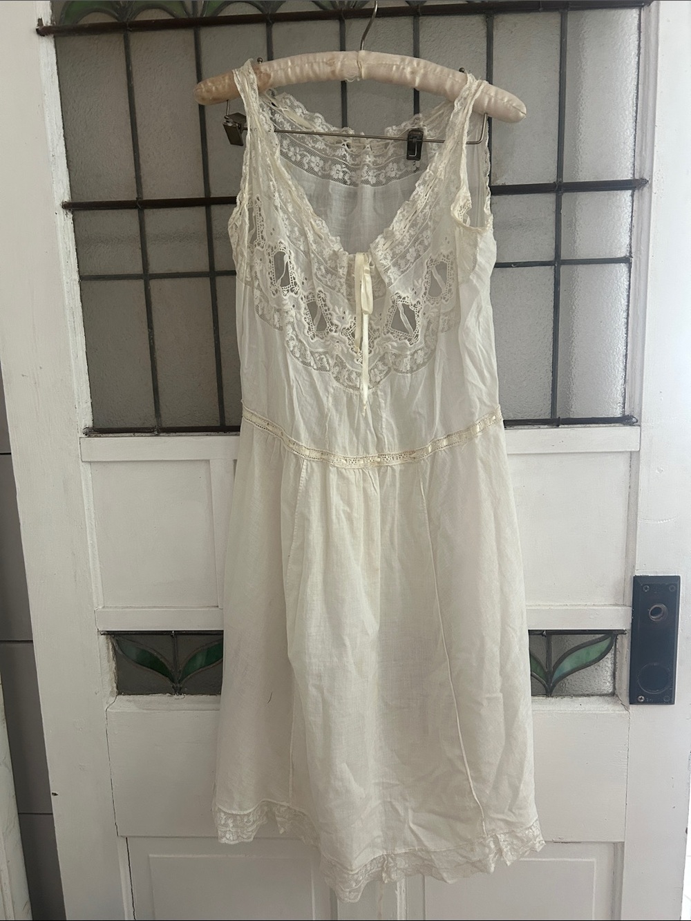 Antique White Lightweight Cotton midi dress